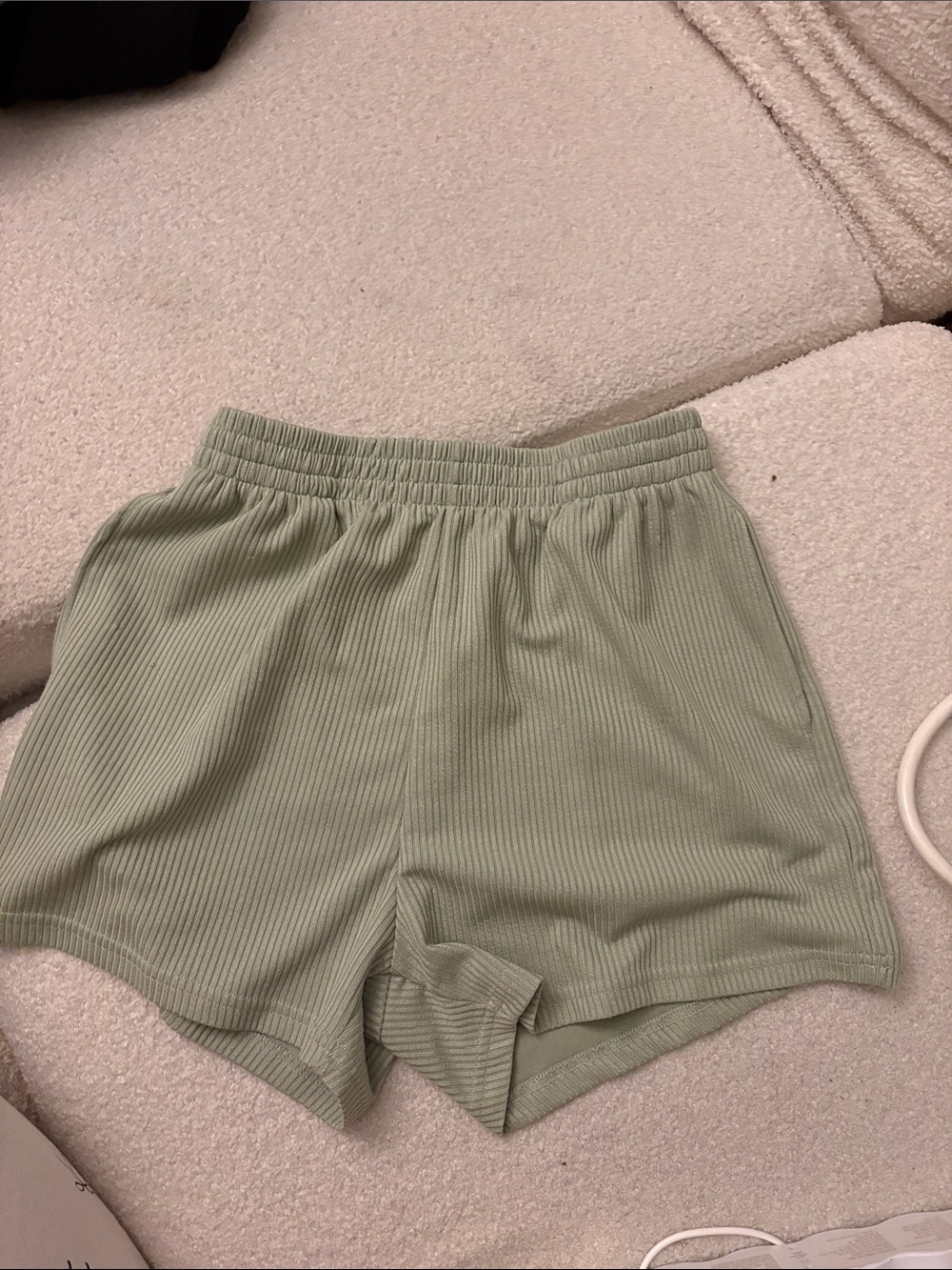 Amazon Women's Ribbed Athletic Shorts - Light Sage Green
